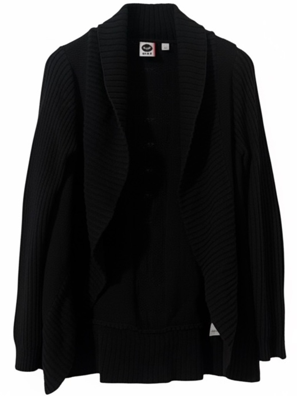 Roxy 100% Cotton Chunky Knit Shawl Collar Cardigan Black Small